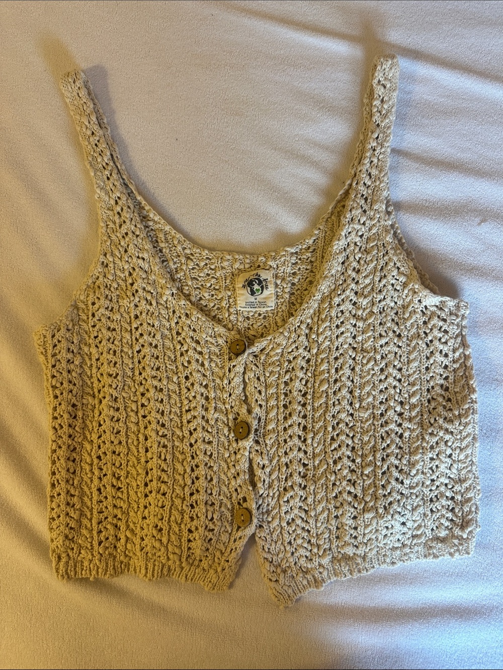 Free People Care FP Stanley Vest in colour Parchment
